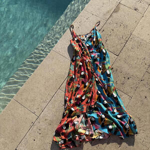 Farm Rio Anthropologie Women's Maxi Dress Tropical Toucan Print